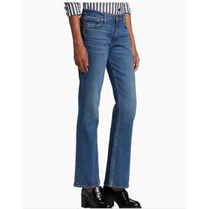 Rag & Bone womens 31 Peyton Mid Rise Bootcut Blue Denim Jeans Medium Wash
